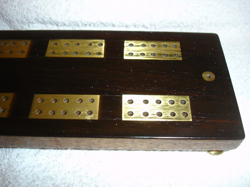 Victorian Rosewood And Brass Cribbage Board