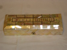 Fantastic Victorian Mother Of Pearl Cribbage Box - FMP300