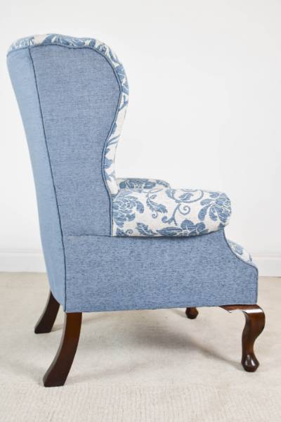 Large Upholstered Victorian Wing Chair