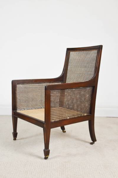 Late Victorian Bergere Library Chair 