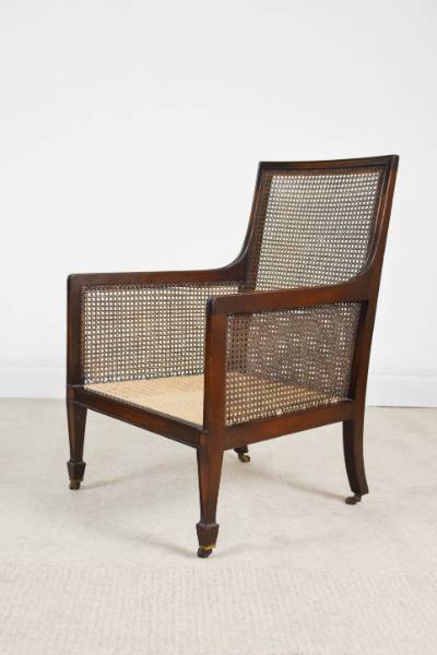 Late Victorian Bergere Library Chair 
