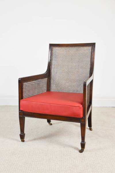 Late Victorian Bergere Library Chair 