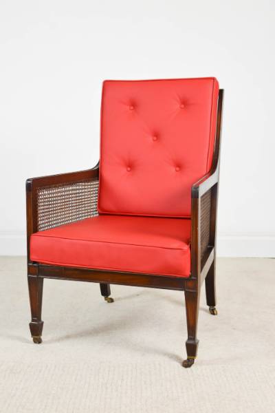 Late Victorian Bergere Library Chair 