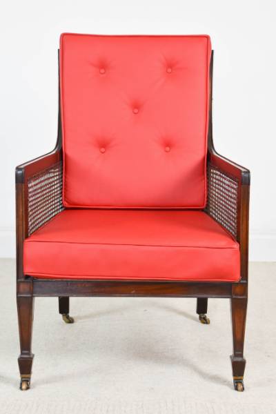 Late Victorian Bergere Library Chair 