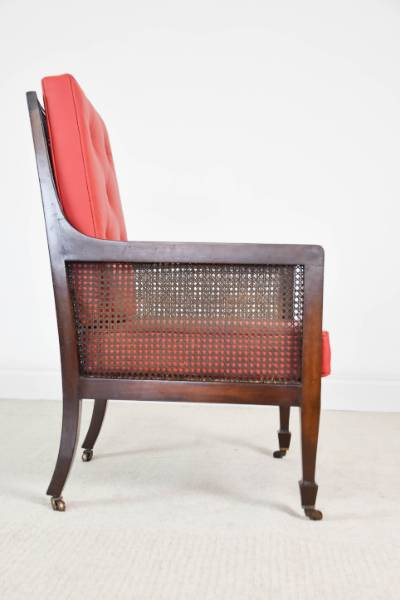 Late Victorian Bergere Library Chair 