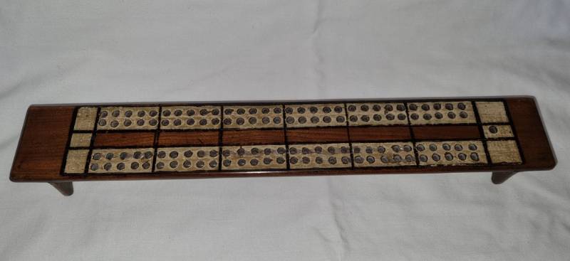 Large Victorian Painted Cribbage Board