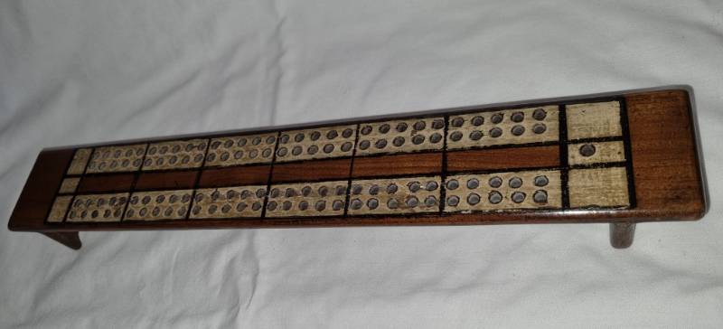 Large Victorian Painted Cribbage Board