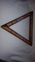 Vintage Triangular Cribbage Board