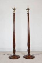 Pair Of Solid Mahogany Standard Lamps - PSM825