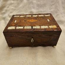 Victorian Rosewood & Pollard Oak Cribbage Compendium - VCC325